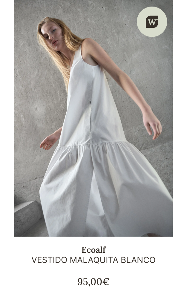 Imagen de un vestido blanco de la tienda online de Ecoalf